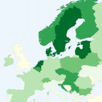 Hoe groener, hoe meer supermodellen een land heeft Kaart.met.supermodellen per land